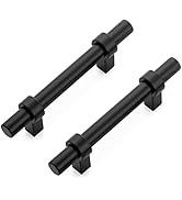 Ravinte 30 Pack 5 Inch Cabinet Pulls Matte Black Kitchen Cabinet Hardware Cupboard Handles with S...