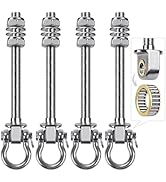 BeneLabel Heavy Duty Swing Hangers with Bearings - Set of 4 Stainless Steel 304 Hardware for Wood...