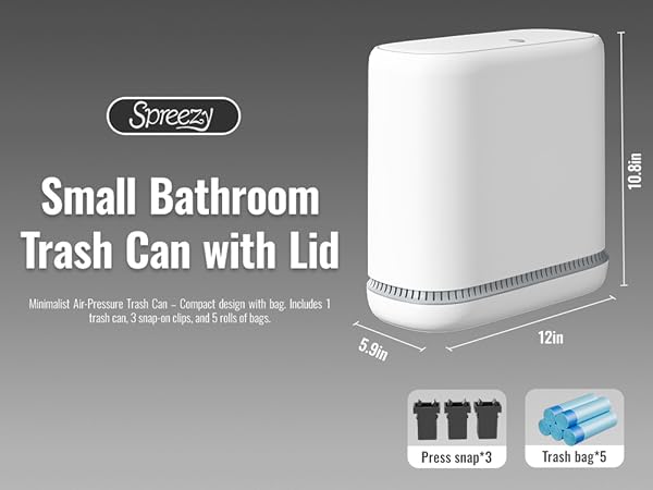 bathroom garbage can with a lid