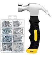 KURUI 700PCs Small Nails for Hanging Pictures Assortment Kit &amp; 8oz Small Hammer, Mini Hammer Set ...