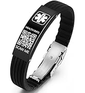 Theluckytag Medical Bracelets for Men Women with QR Code Medical Alert ID Bracelets Sport Boy Gir...