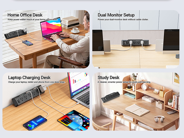 Desk Edge Mount Surge Protector