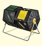 Miracle-Gro Large Dual Chamber Compost Tumbler – Easy-Turn, Fast-Working System – All-Season, Hea...