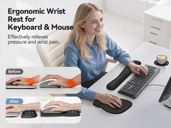 Wrist Rest Support for Mouse Pad &amp;amp;amp;amp;amp;amp; Keyboard Set