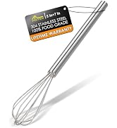 HOTEC 10 Inch Mini Whisk Anti-Rust 304 Stainless Steel Small Whisks for Cooking, Baking, Mixing I...