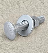 3/8" x 2" Carriage Bolt Kit 50 Pack, Grade 307A, Hot Dip Galvanized Carriage Bolt Set, Rust Resis...
