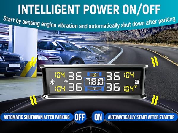 Tire Pressure Monitoring System - TPMS with Solar USB Charger, Tire Pressure Monitor System