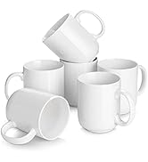 DOWAN 20 Oz Large Coffee Mugs with Handle, Ceramic White Cup Set of 6 for Tea Hot Cocoa, Apprecia...