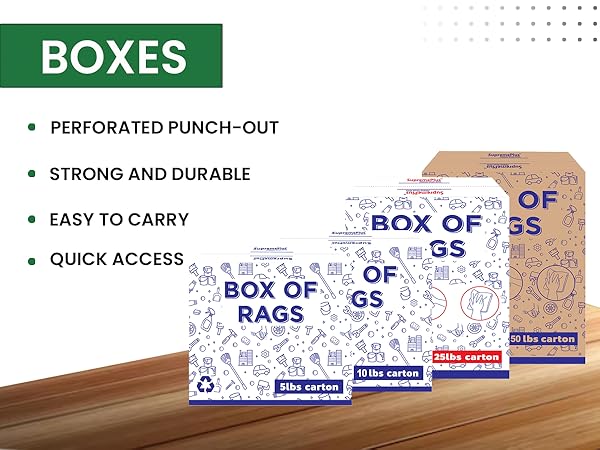 SupremePlus Recycled White Knit Rags are available in compressed boxes of different sizes