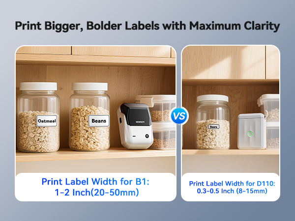 niimbot b1 label maker for kitchen orgnization