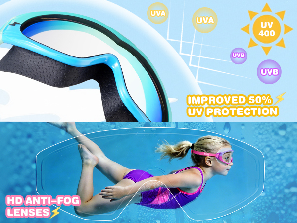 anti fog clear swim goggles