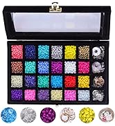 Fishdown 6300Pcs 4mm Glass Beads for Jewelry Making Kit Glass Jewellery for Bracelets Making Kit ...