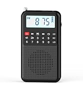 BOESPATR Radio Portable FM Bluetooth TF Card MP3 Player Digital Keys LED Flashlight, Home Outdoor...