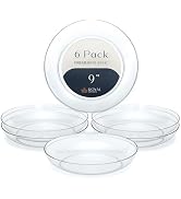 Royal Imports 9" Clear Plastic Saucer Plant Drip Tray, Low Pie Plate, Floral Flower Dish, Wedding...