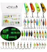 Dovesun Ice Fishing Jigs Ice Fishing Lures Jig Heads Walleye Fishing Lures Crappie Jigs Glow in D...