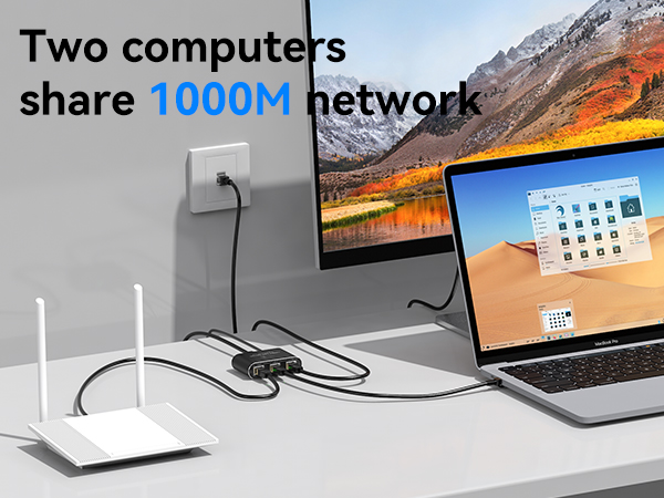 Ethernet Splitter 1 to 3 1000Mbps