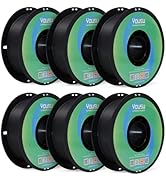 YOUSU Matte 6KG Bundle PLA 3D Printer Filament,1.75mm 3D Printer Filament Bulk Black, Dimensional...