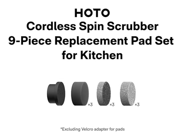 hoto cordless spin scrubber replacement pads set