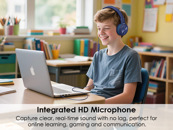no lag kids headphones with microphone