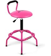 FreekyFit Garage Stool, Adjustable Height Swivel Work Mechanic Shop Stool with Backrest, Pneumati...