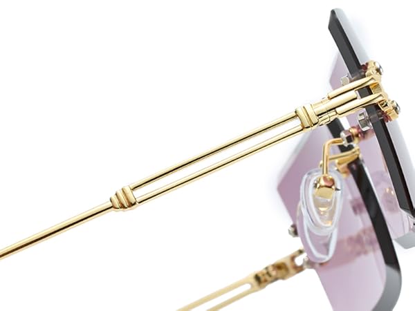 Retro Rimless Rectangle Sunglasses