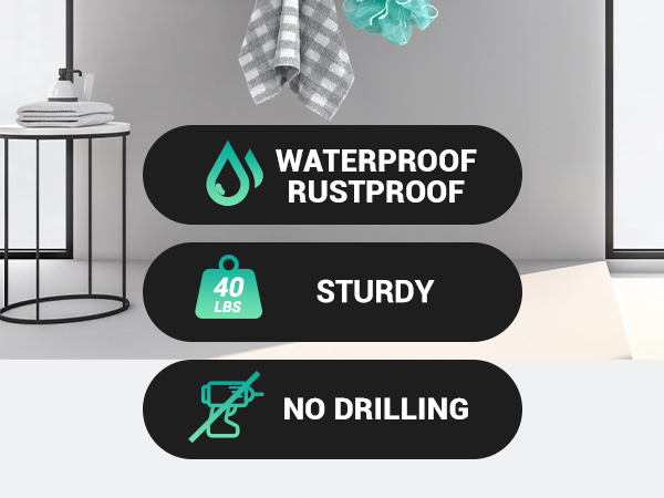 shower caddy hanging over door