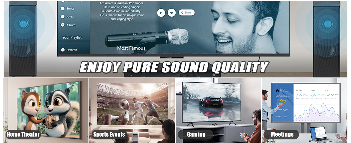 192KHz HDMI ARC to Optical Audio Converter for TV to Soundbar