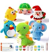 LIVIKEY 6Pcs Crochet Kit for Beginners - Complete Crochet Set for Adults &amp; Kids - Woobles-Style A...