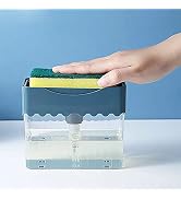 ZOSTLAND Dishwashing Soap Dispensers Dish Washing Sponge Holder &amp; Drain Tray for Kitchen Sink 2 i...
