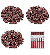 Subay Professional Nail Art Drill Bits Set 6PCS 3/32inch, Sanding Bands 300PCS #80#120#180 for Ac...