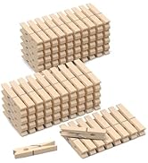 100 Pack Wooden Clothes Pins 2.9 Inch, Heavy Duty Rust Resistant Clothespins for Photo Wall Displ...