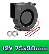 WDERAIR 12V DC Brushless Blower Fan High Speed Inflatable Fan Replacement Dual Ball Bearing 75mm ...