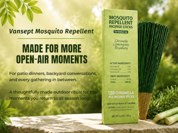 Mosquito Repellent Incense Sticks for Outdoor Patio