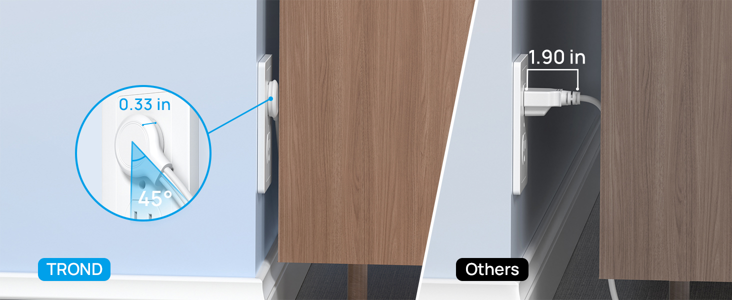 flat plug power strip tower