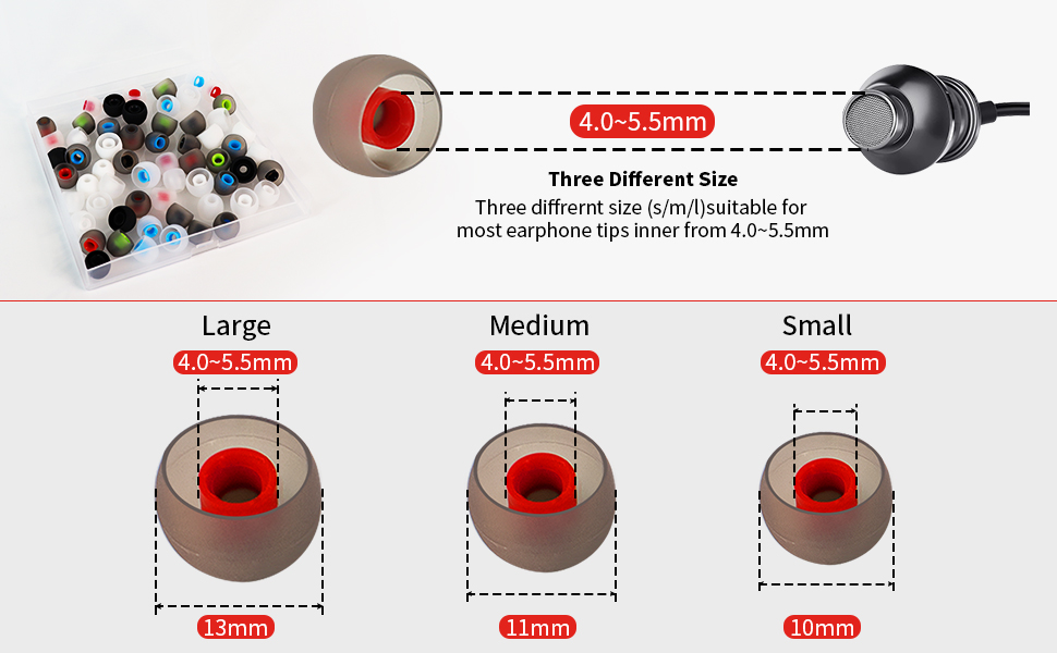 60PCS Earbuds Replacement Tips Silicone