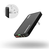 KWRNVO 65W GaN Charger, Flat USB Wall Charger Multi Ports with USB C and USB A Ports, Flat Fast C...