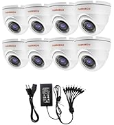 TIGERSECU 1080P Wide Angle Dome Security Camera Bundle 8-Pack