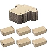 Ellbest 50 Pack Kraft Paper Boxes, Foldable Rectangular Paper Box Packing Box for shipping, Stora...