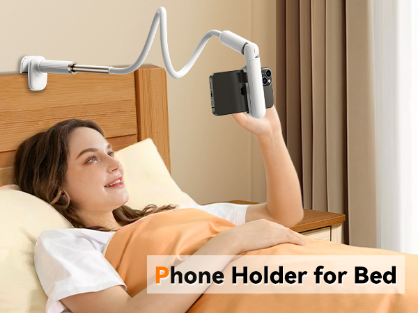 Phone Holder for Bed, Gooseneck Cell Phone Stand with Clamp Mount