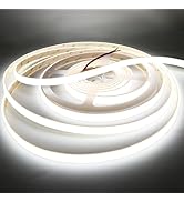 COB White LED Strip Lights, 6000K 528LEDs/M 90Ra+ DC12V Silicone Tube LED Lights Strips, Outdoor ...