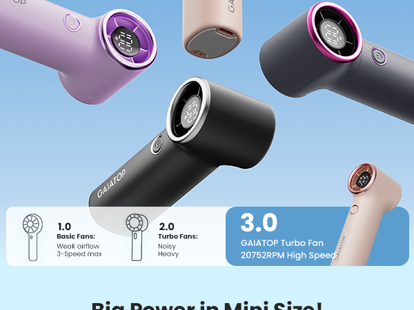 portable fan handheld mini fan small size power wind 15h max cooling time for family friend outdoor