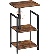 CHOEZON 360° Swivel Side Table for Couch, 3-Tier End Table with Adjustable Height, Bedside Table,...