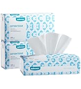 Winner Softer Face Towels - 100% USA Cotton Dry Wipes, 300 Count Unscented Cotton Tissues for Sen...