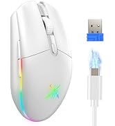 TECKNET Wireless Gaming Mouse - 8000 DPI, RGB Backlit, 6 Programmable Buttons, 100Hrs Battery Lif...