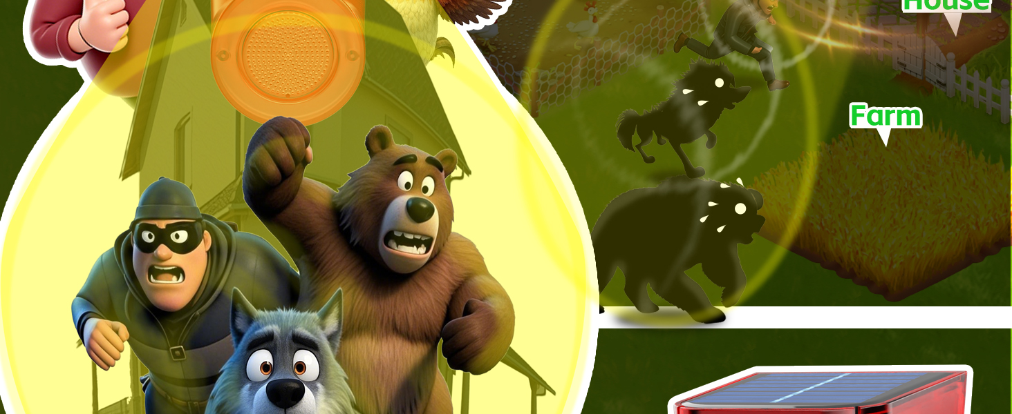 solar alarm motion detector with sound