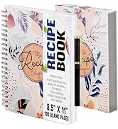 Performore My Recipe Journal 8.5” x 11” Spiral Recipe Notebook, Blank Recipe Book Spiral Bound to...