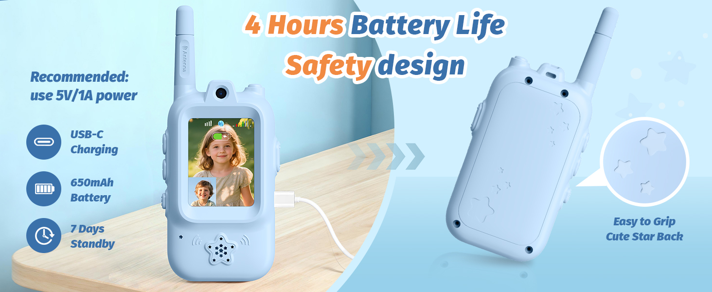 durable drop-resistant video walkie talkies toy set for active outdoor adventures