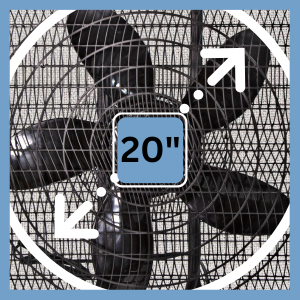 comfort zone box fan is 20 inches in length and width