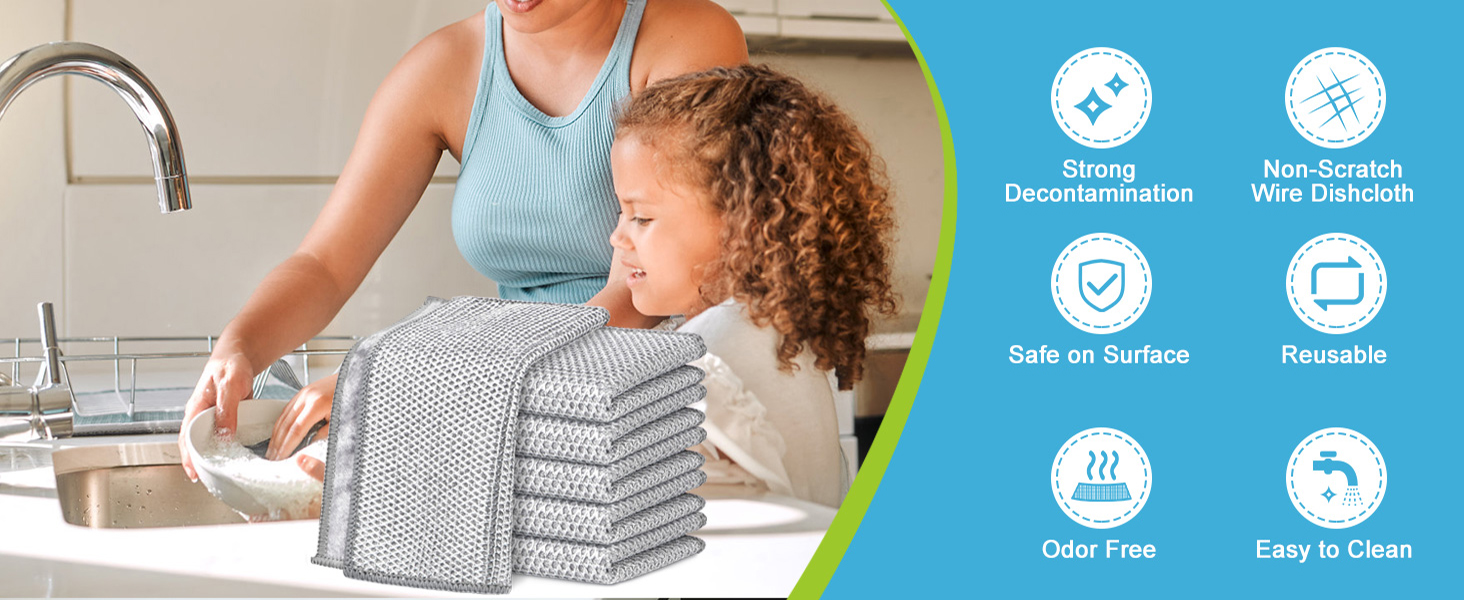 wire dishwashing rags
