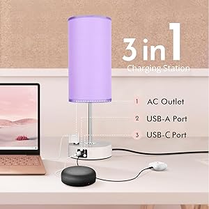 purple table lamp